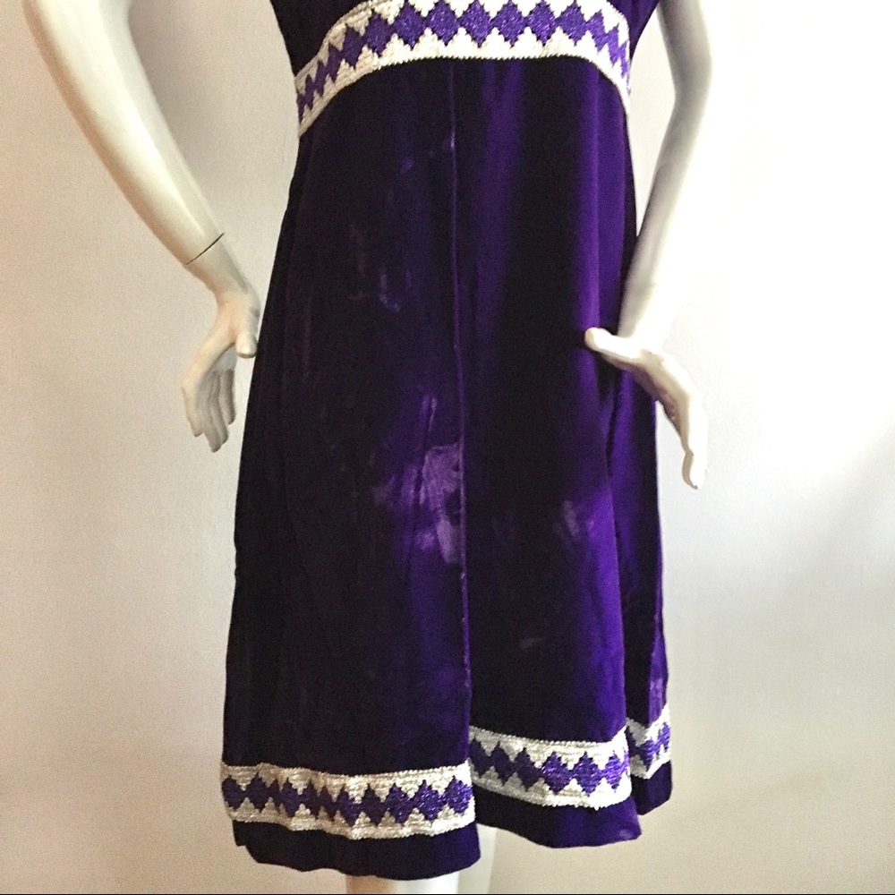 Vintage 1960s Velvet Mod Dress Gogo - Picture 4 of 14
